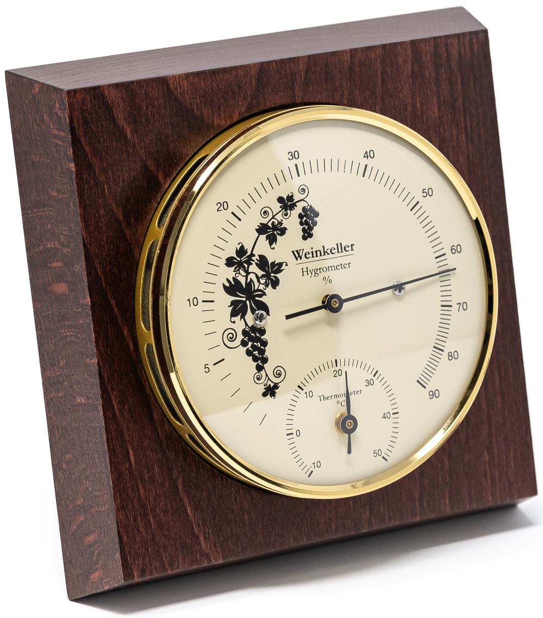 Wine cellar thermometer and hygrometer