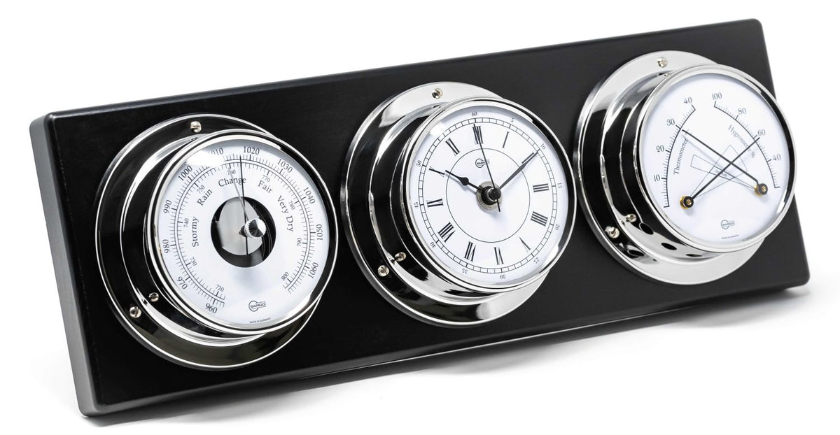 Barigo Tempo Weatherstation - 4 Instruments in 1  - Barometer Hygrometer Thermometer Clock