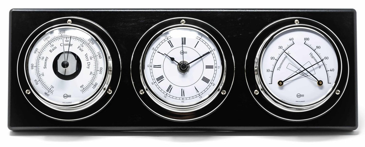 Barigo Tempo Weatherstation - 4 Instruments in 1  - Barometer Hygrometer Thermometer Clock