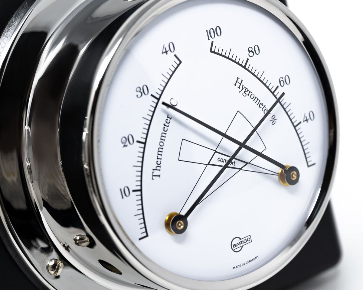Barigo Tempo Weatherstation - 4 Instruments in 1  - Barometer Hygrometer Thermometer Clock