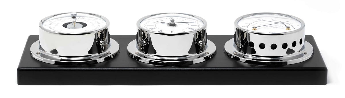 Barigo Tempo Weatherstation - 4 Instruments in 1  - Barometer Hygrometer Thermometer Clock