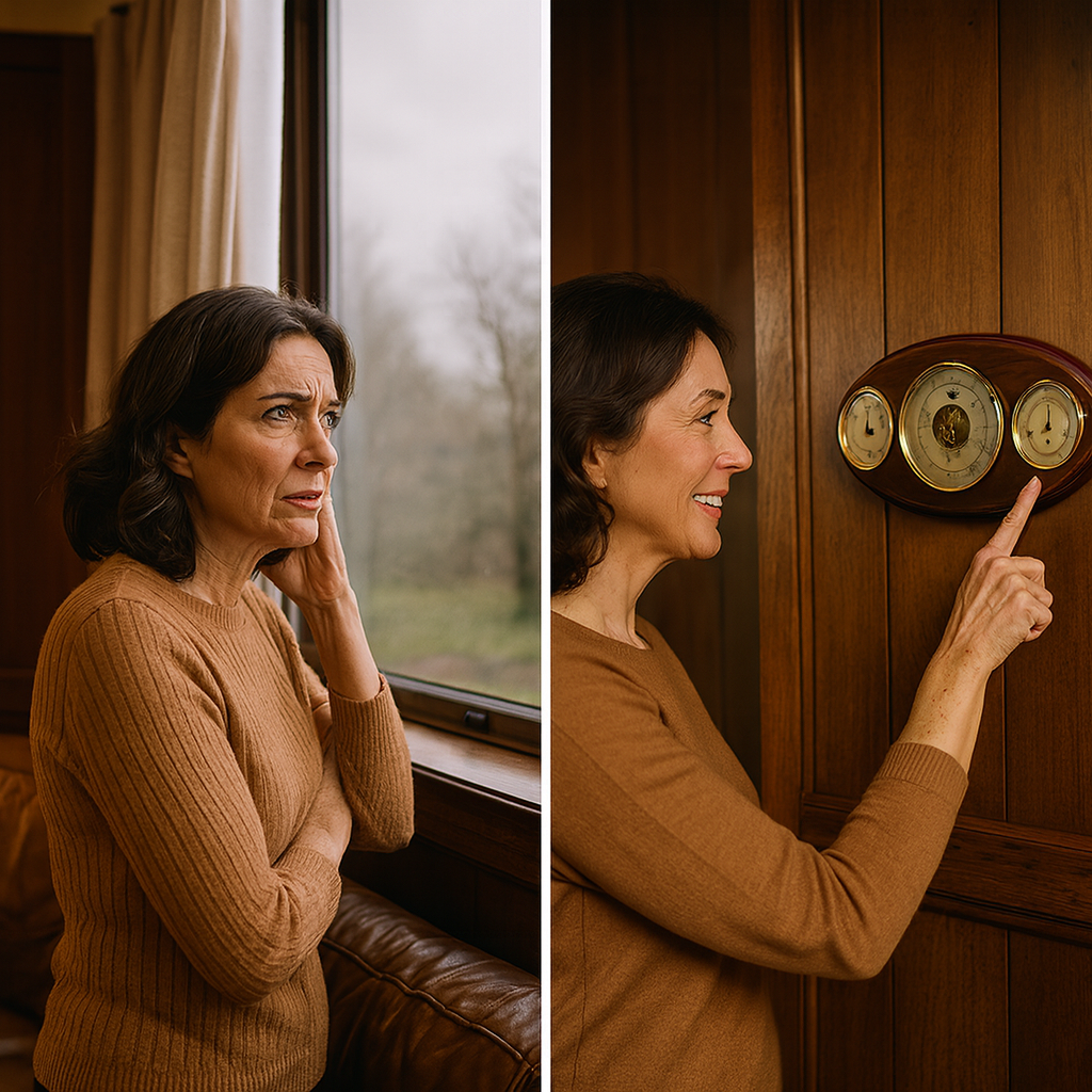 Oval Mahogany Weatherstation  -3 in 1 - Hygrometer + Barometer + Thermometer