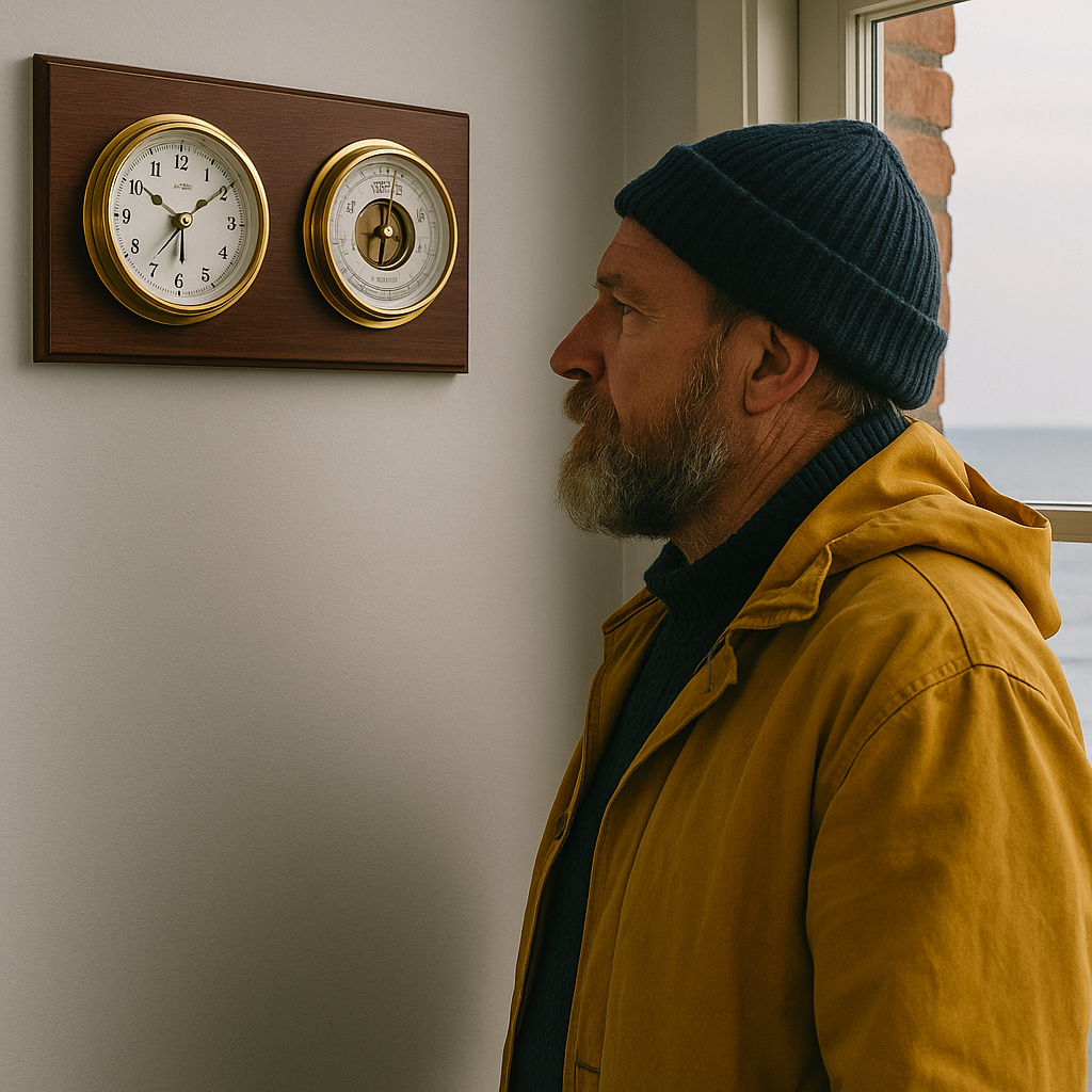 Barometer & Tide Clock - Mahogany & Brass – Perfect for Marine Enthusiasts