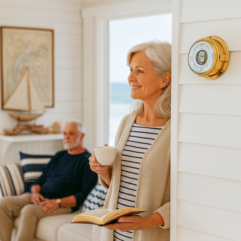 Solid Polished Brass Marine Barometer