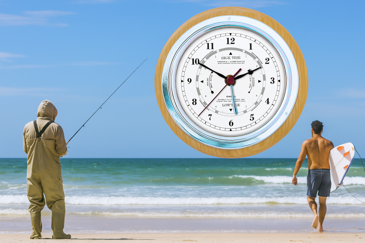 Popular Ash & Chrome  170mm Time & Tide Clock