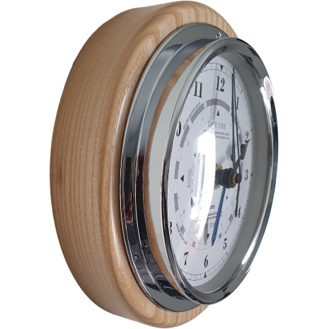 Popular Ash & Chrome  170mm Time & Tide Clock