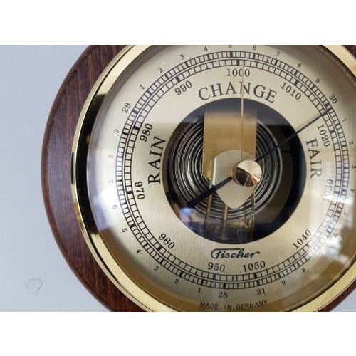 Classic Walnut & Brass  170mm Fischer Barometer
