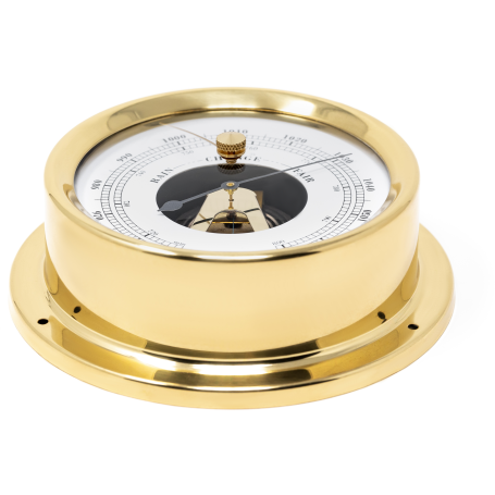 Polished Brass & White Dial 125mm Barometer