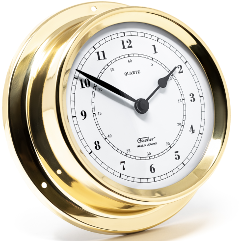 Polished Brass & White Dial 125mm Quartz Clock
