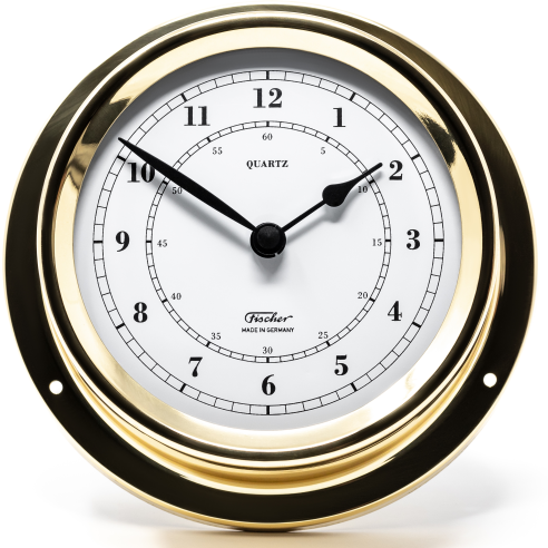 Polished Brass & White Dial 125mm Quartz Clock