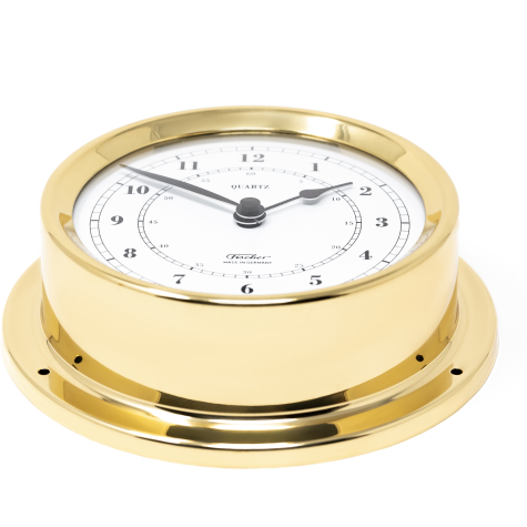 Polished Brass & White Dial 125mm Quartz Clock