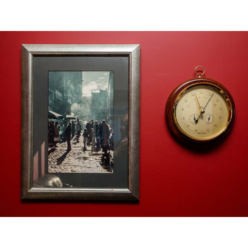 Mahogany & Brass Weather-Station  3 in 1 - Hygrometer + Barometer + Thermometer