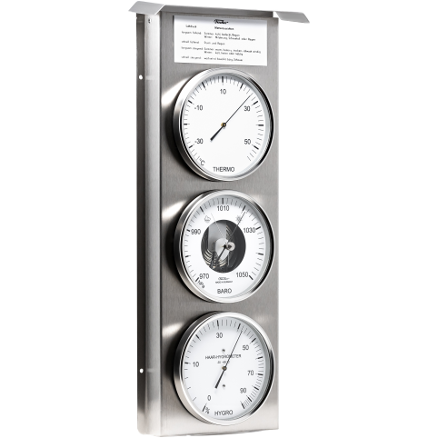 Impressive Indoor & Outdoor Weatherstation- 3 in 1 - Hygrometer + Barometer + Thermometer