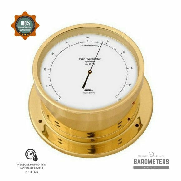 Nautical Polished Brass Precision Hygrometer