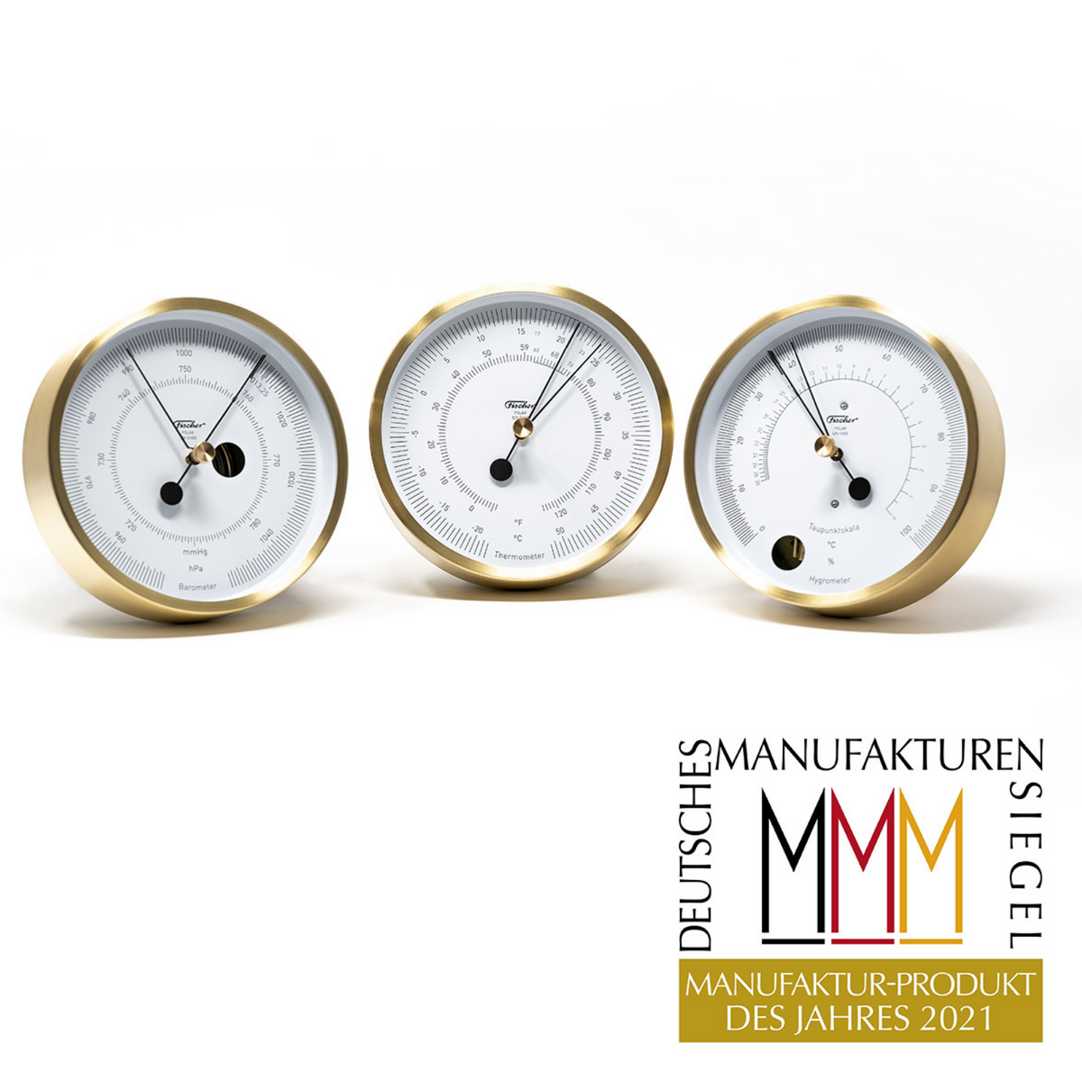Designer POLAR Instruments -  Barometer Brushed Brass