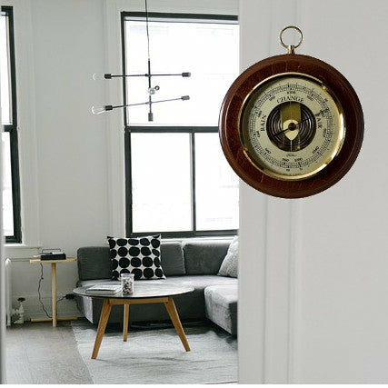 Classic Walnut & Brass  170mm Fischer Barometer