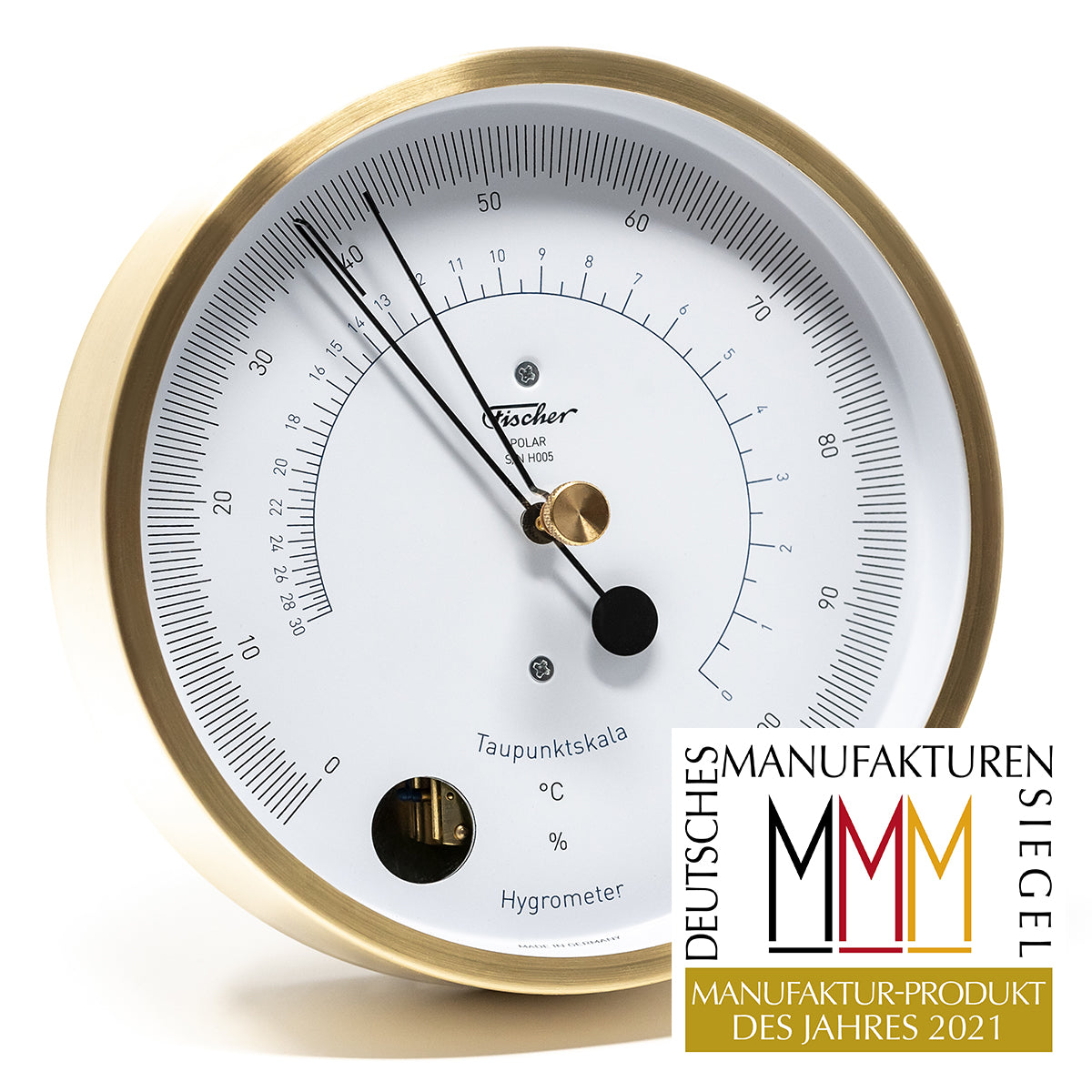 Designer POLAR Instruments - Hygrometer Brushed Brass