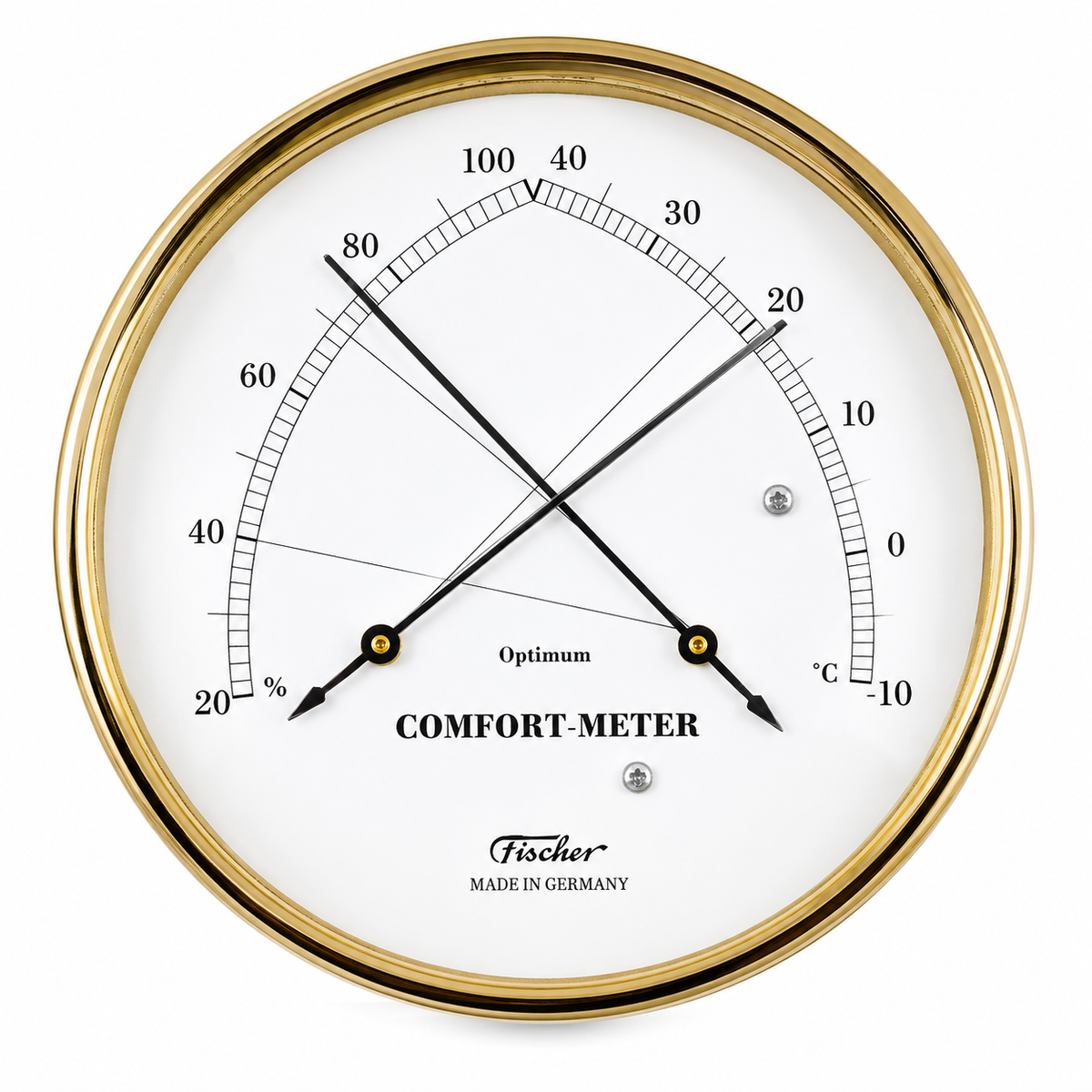 Fischer Polished Marine  Brass Thermometer & Hygrometer