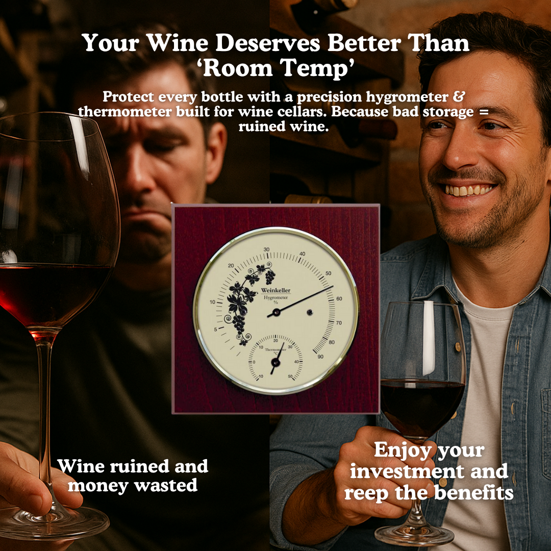 Wine Cellar humility &amp; Temperature on Mahogany Gauge
