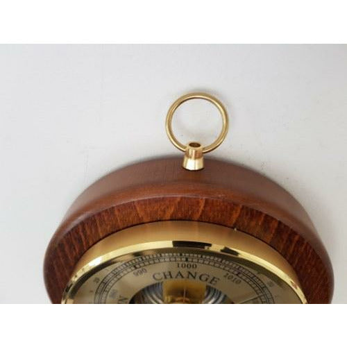 Walnut &amp; Brass Fischer Barometer