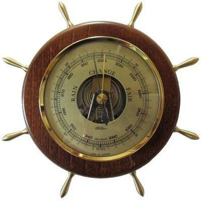 Wooden ships wheel barometer
