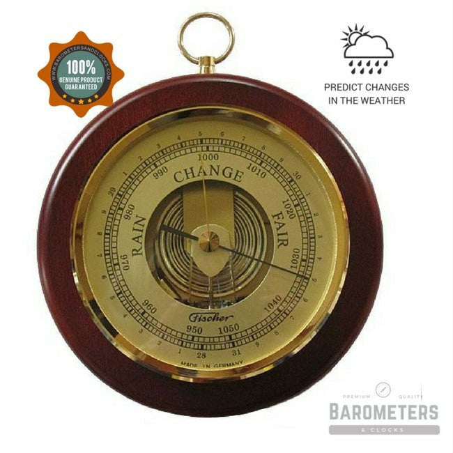 Wall Mounted Round Barometer &amp; Brass Hoop